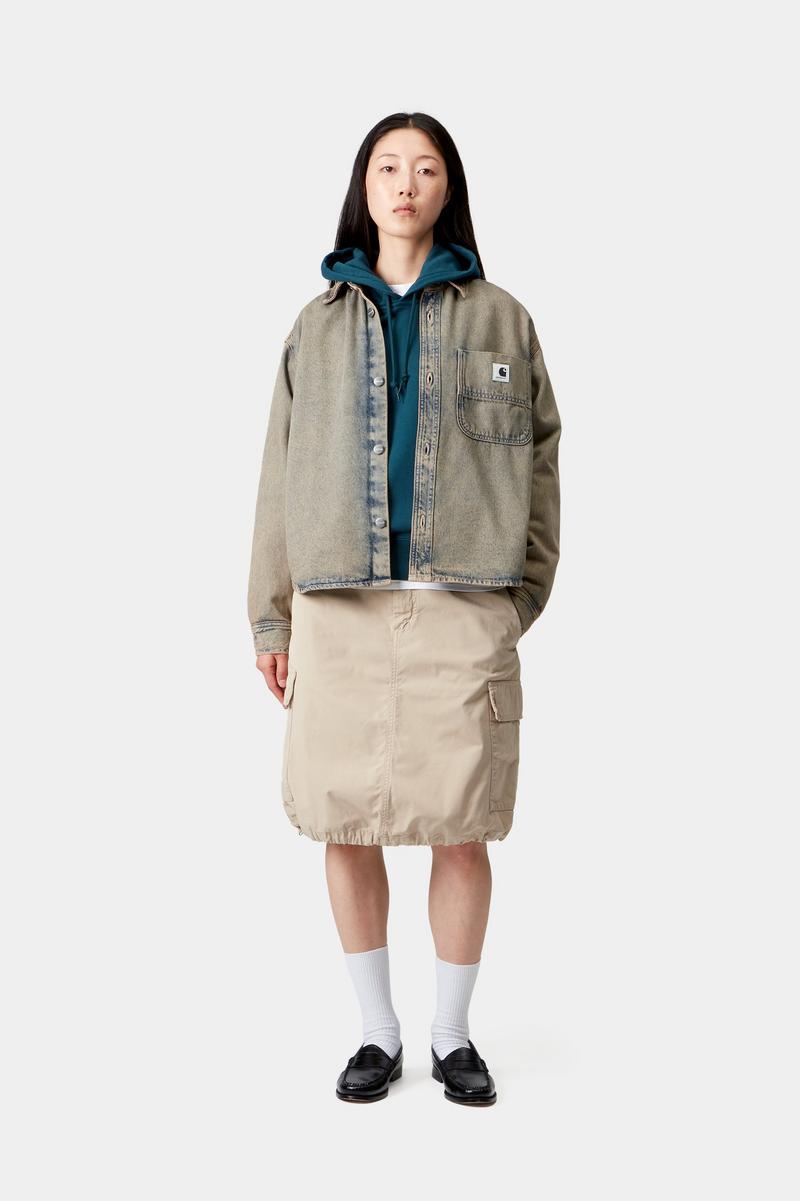 Carhartt Georgia Shirt Jac - Blau / Leder, stückgefärbt