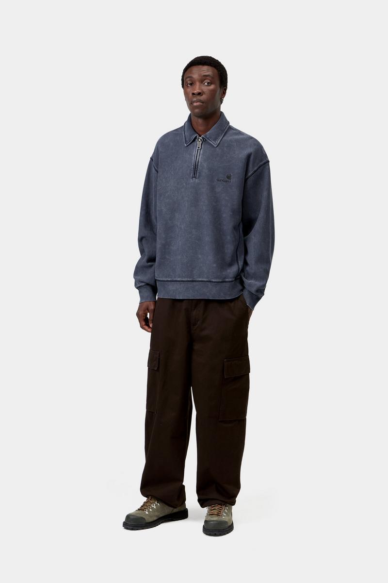 Carhartt Lambert Polo Sweat - Dunkles Marineblau, Mondwaschung