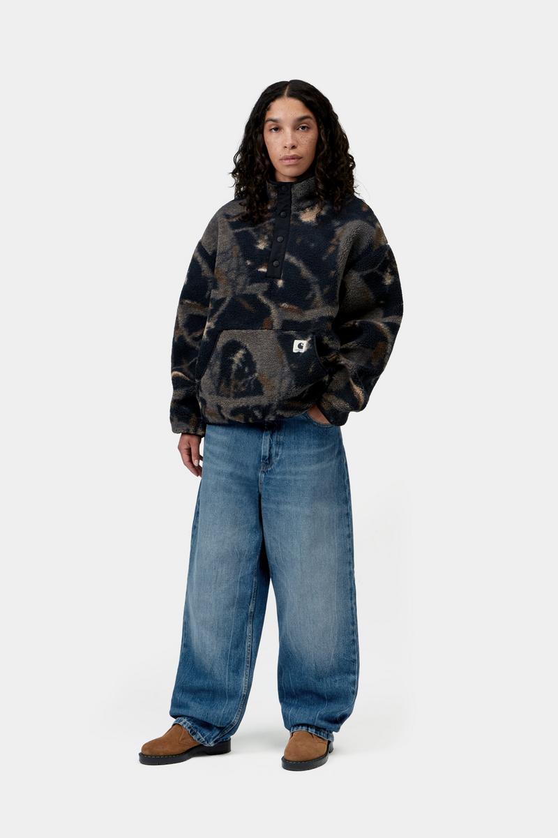 Carhartt Brandon Pant - Blau, Marmor in Used-Waschung