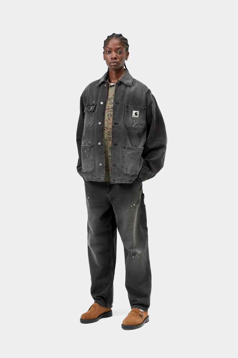 Carhartt OG Michigan Coat - Schwarz, Destroy Wash, Splatter