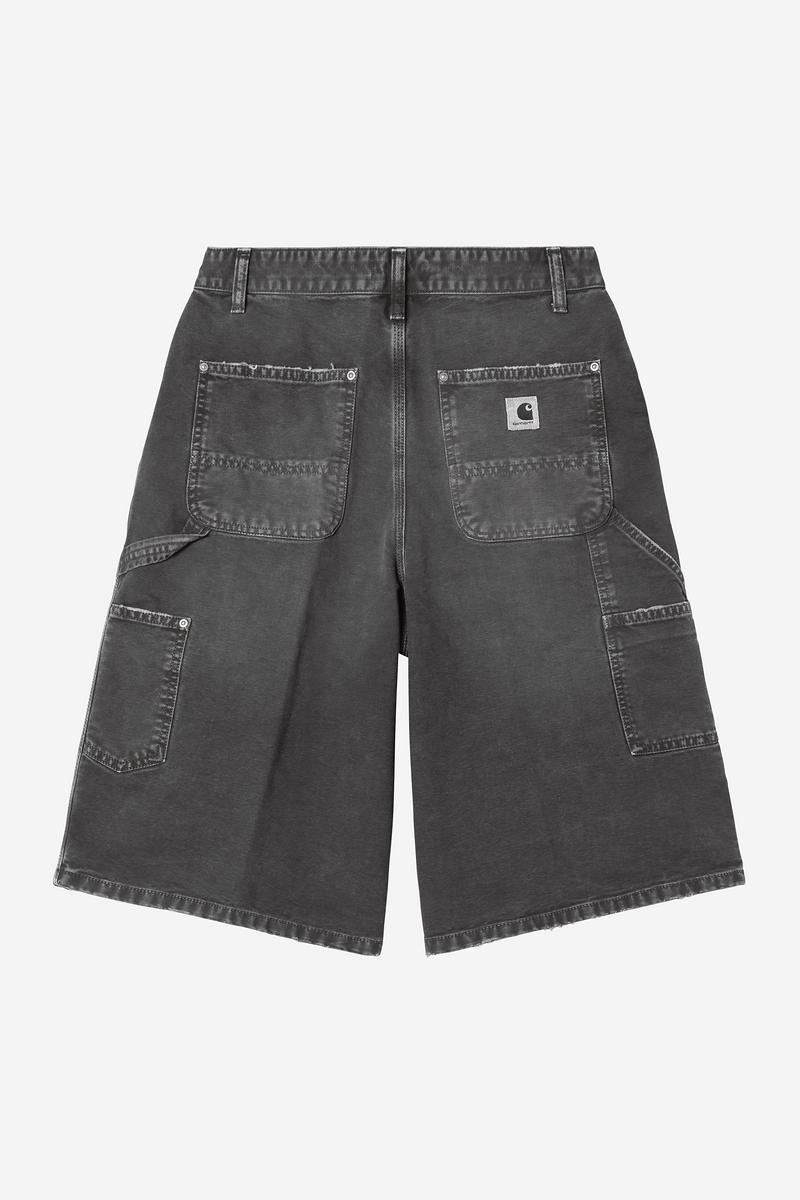 Carhartt Nixon Single Knee Short - Schwarz, Destroy-Waschung