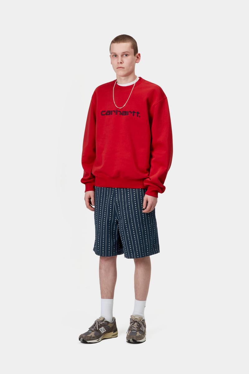 Carhartt Drewe Short - Herz C Nadelstreifen, Tinte/Natur, gespült