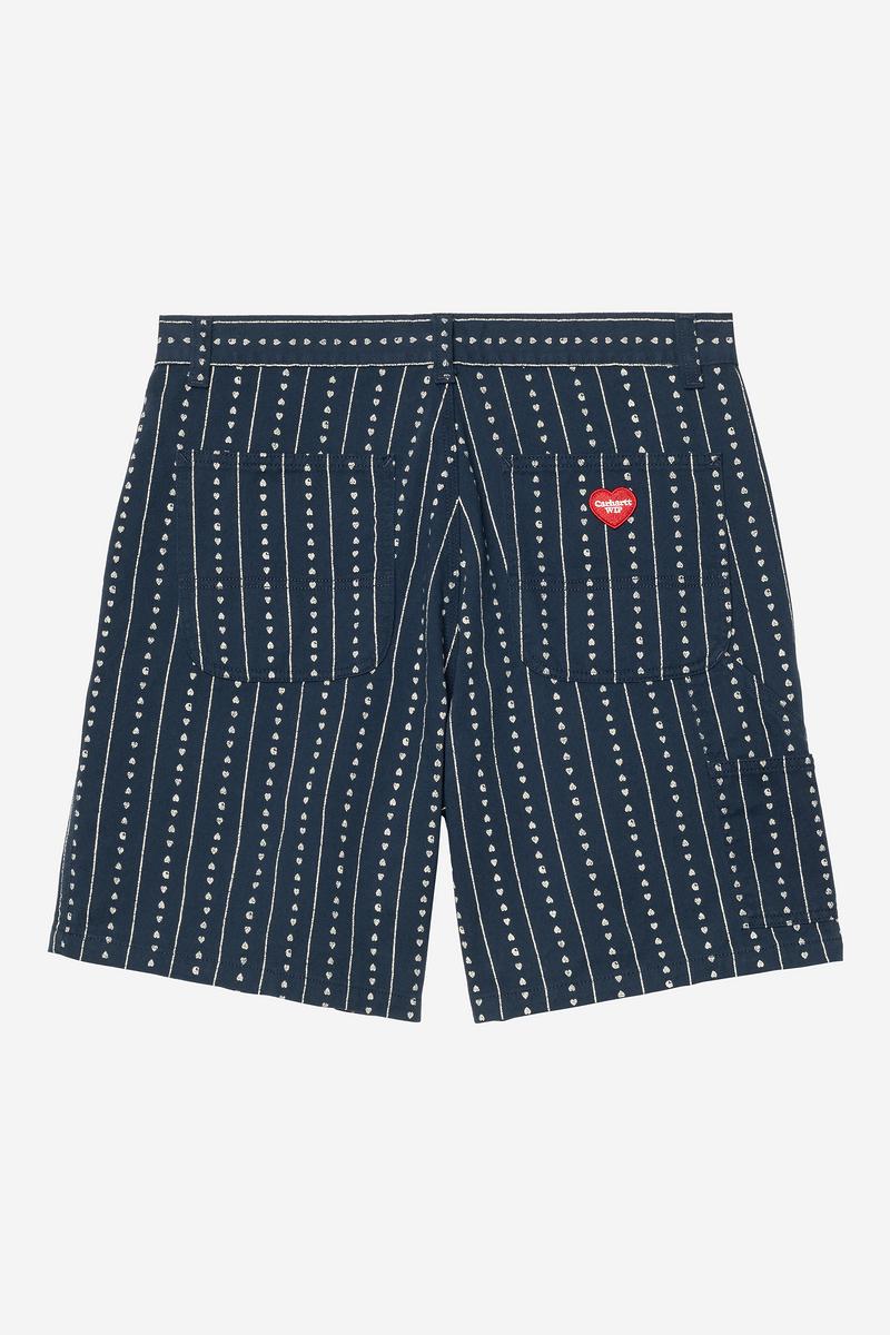Carhartt Drewe Short - Herz C Nadelstreifen, Tinte/Natur, gespült