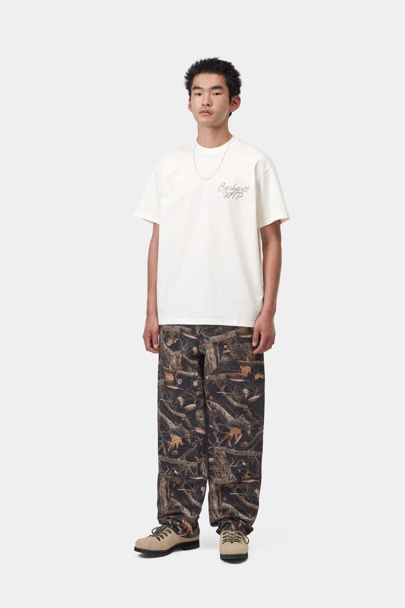 Carhartt S/S Hatching Script T-Shirt - Wachs, stückgefärbt