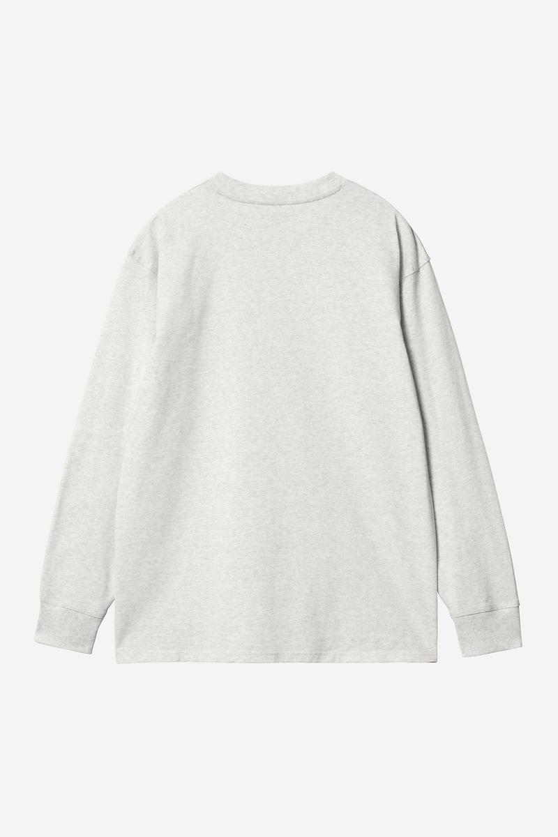 Carhartt L/S American Script T-Shirt - Ash Heather