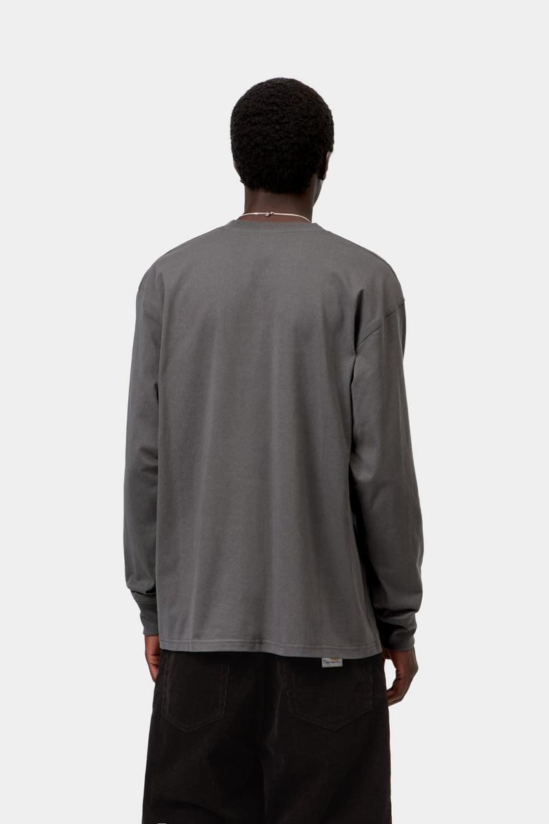 Carhartt L/S American Script T-Shirt - Graphit
