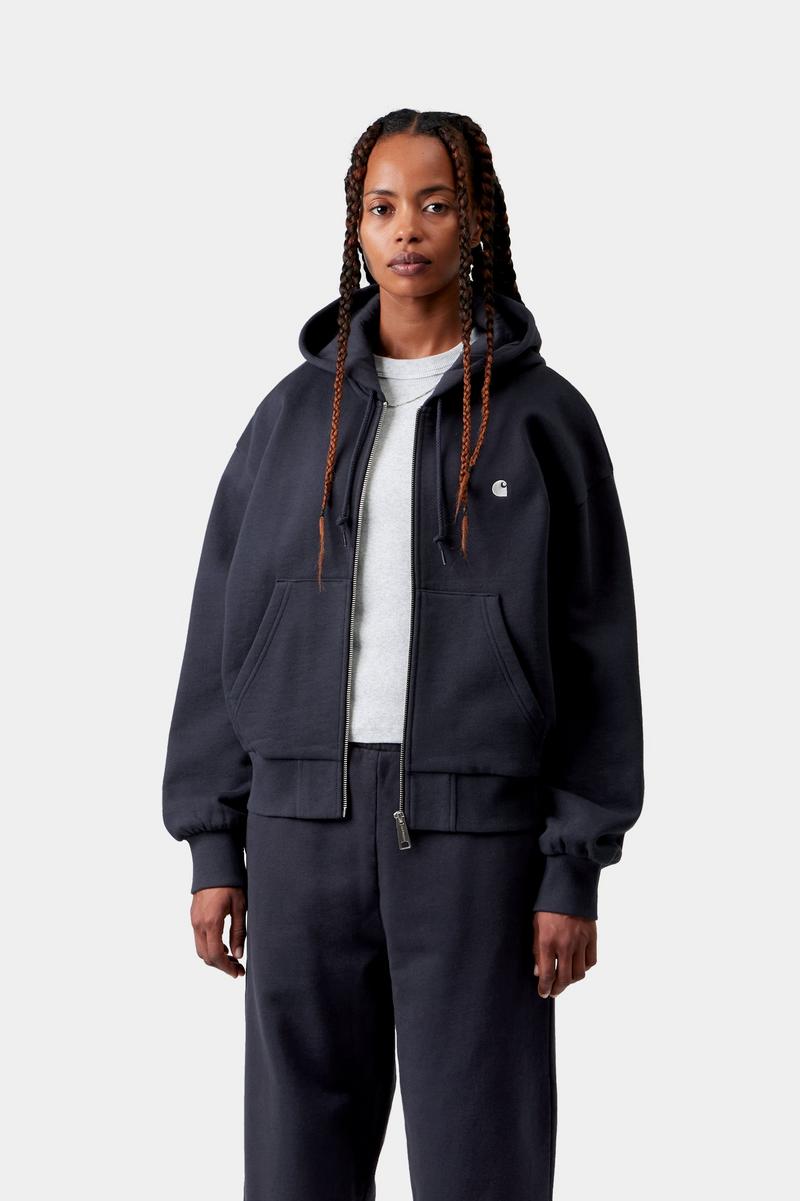 Carhartt Hooded Casey Jacket - Dunkles Marineblau / Silber