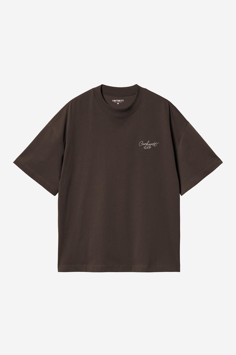 Carhartt S/S Signature Script T-Shirt - Tabak / Natur