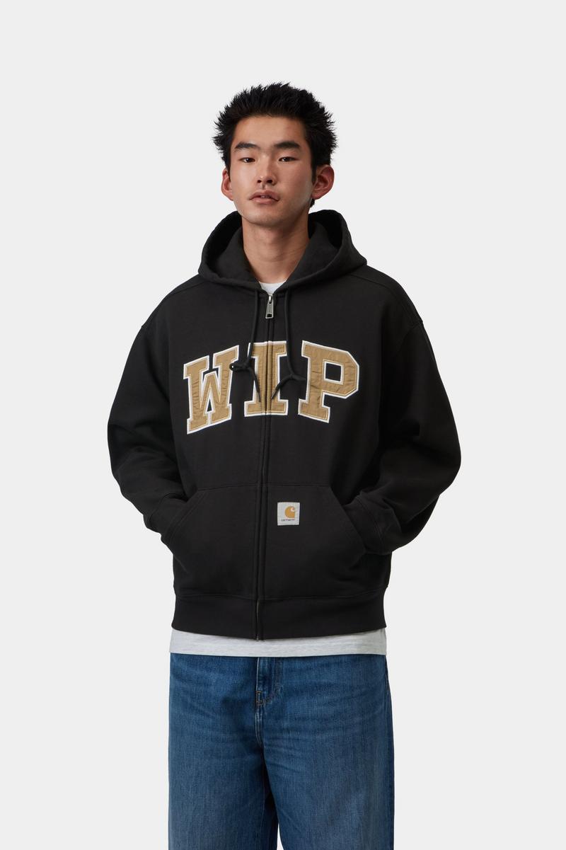 Carhartt Hooded WIP Sweat Jacket - Schwarz, Stonewashed