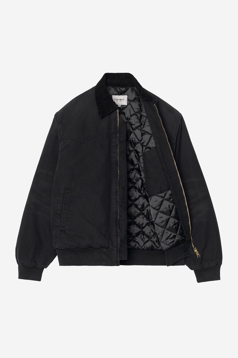 Carhartt OG Santa Fe Jacket - Schwarz / Schwarz, Steinleinwand
