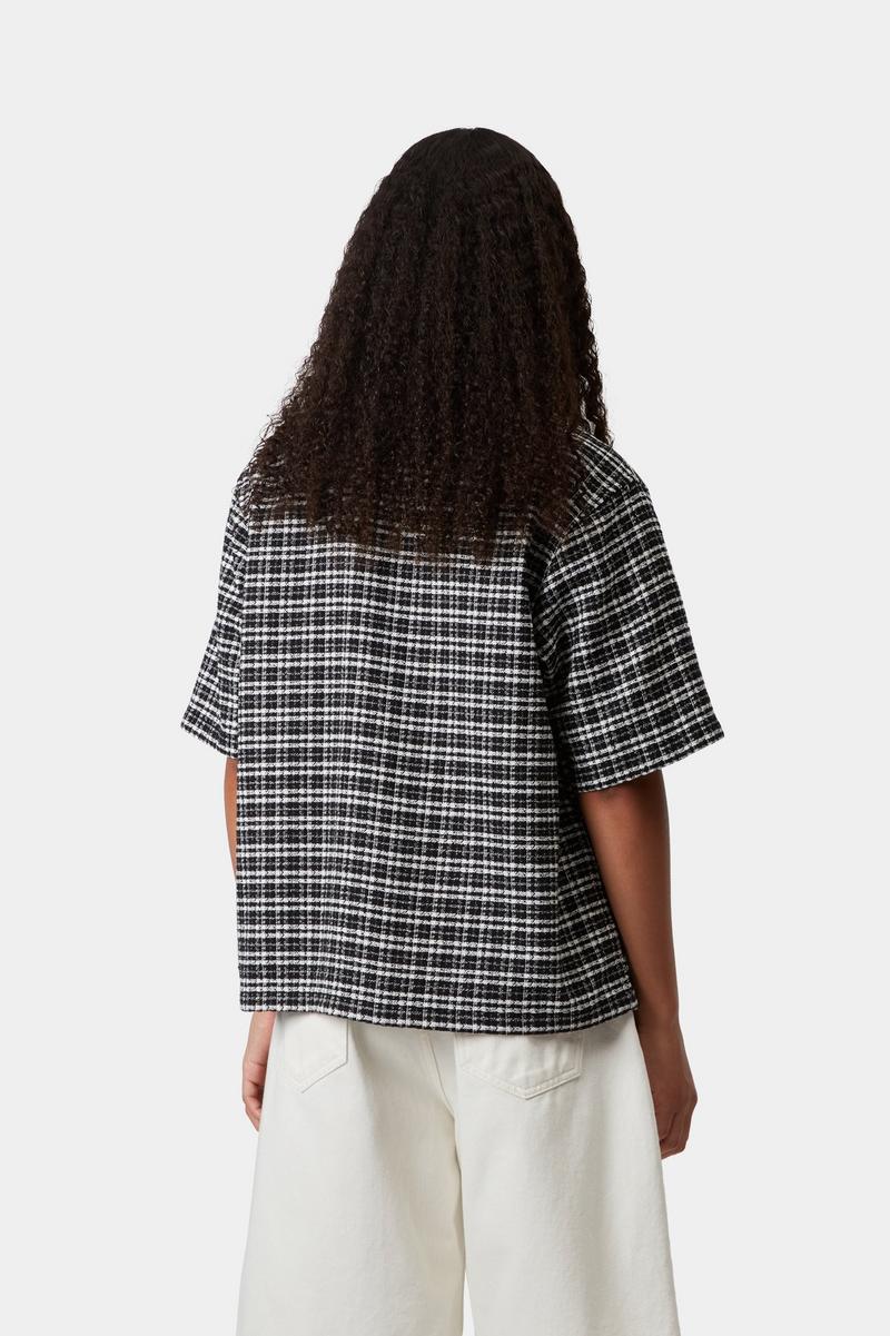 Carhartt S/S Michigan Shirt - Kander Check, Schwarz