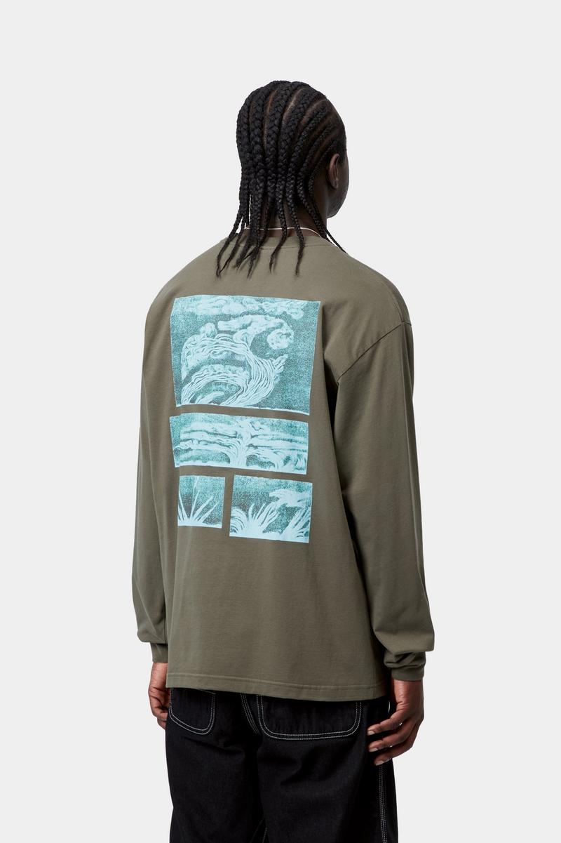 Carhartt L/S Emerge T-Shirt - Blatt, Stein gewaschen