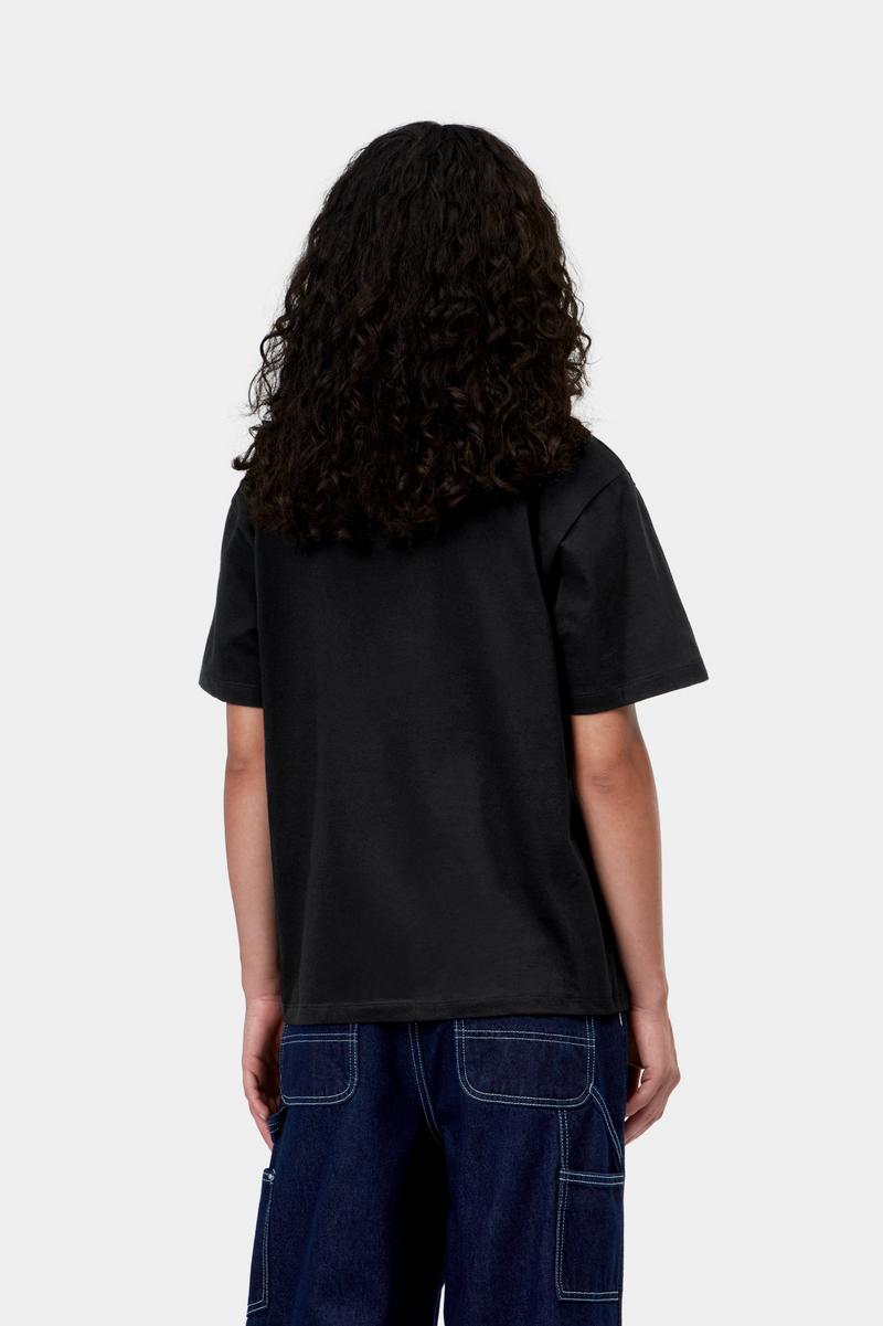 Carhartt S/S Script Embroidery T-Shirt - Schwarz / Weiß