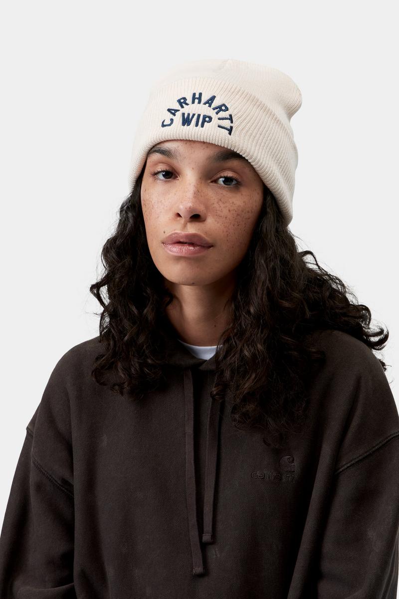Carhartt Arch Script Beanie - Natur / Dunkles Marineblau