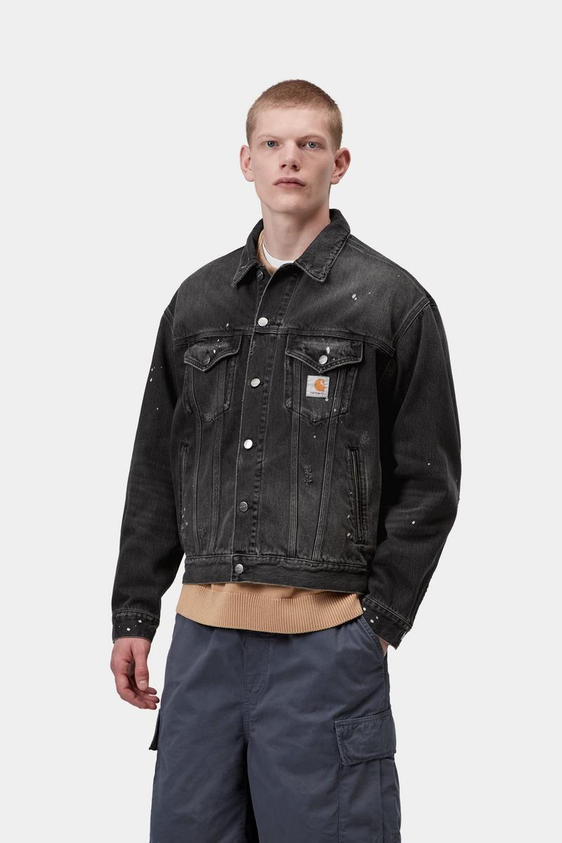 Carhartt Helston Jacket - Schwarz, Destroy Wash, Splatter