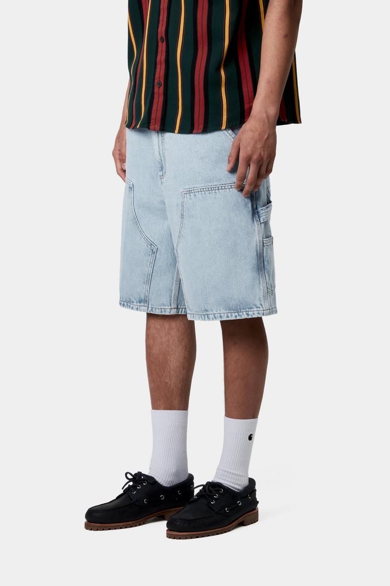 Carhartt Double Knee Short - Blau, schwerer Stein gebleicht