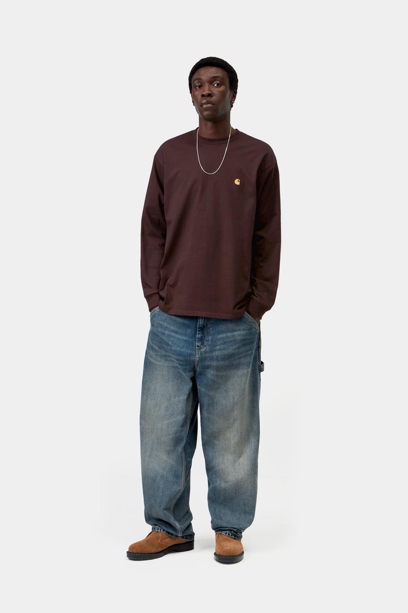 Carhartt L/S Chase T-Shirt - Palisander / Gold