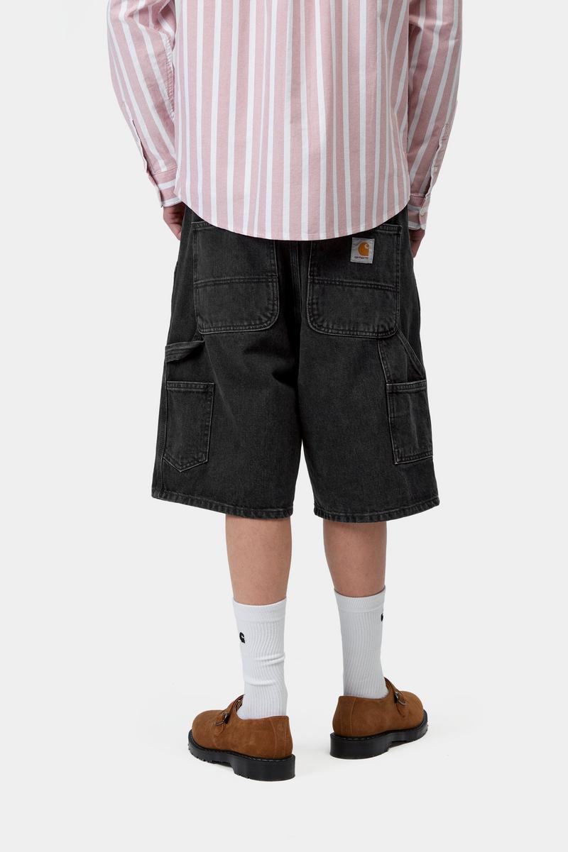 Carhartt Single Knee Short - Schwarz, Stonewashed