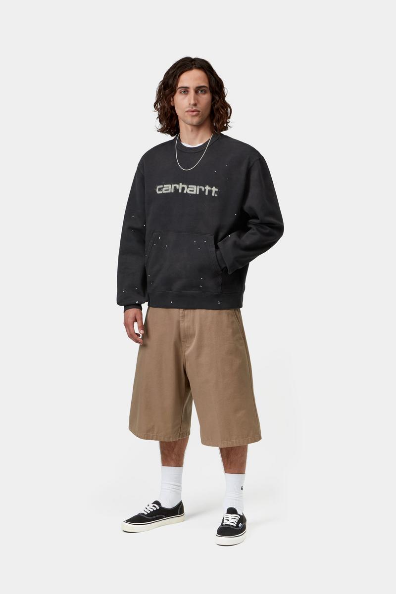 Carhartt Painter Sweatshirt - Schwarz, Destroy Wash, Splatter