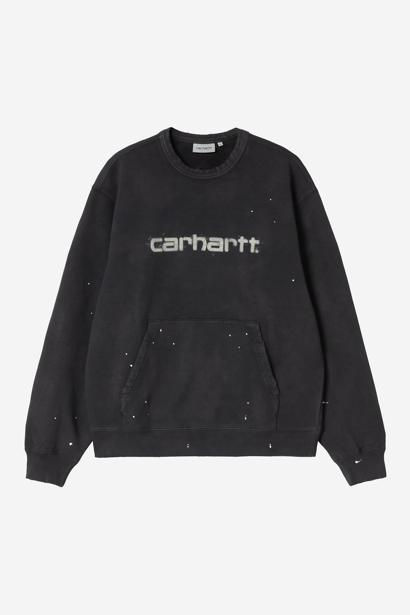 Carhartt Painter Sweatshirt - Schwarz, Destroy Wash, Splatter
