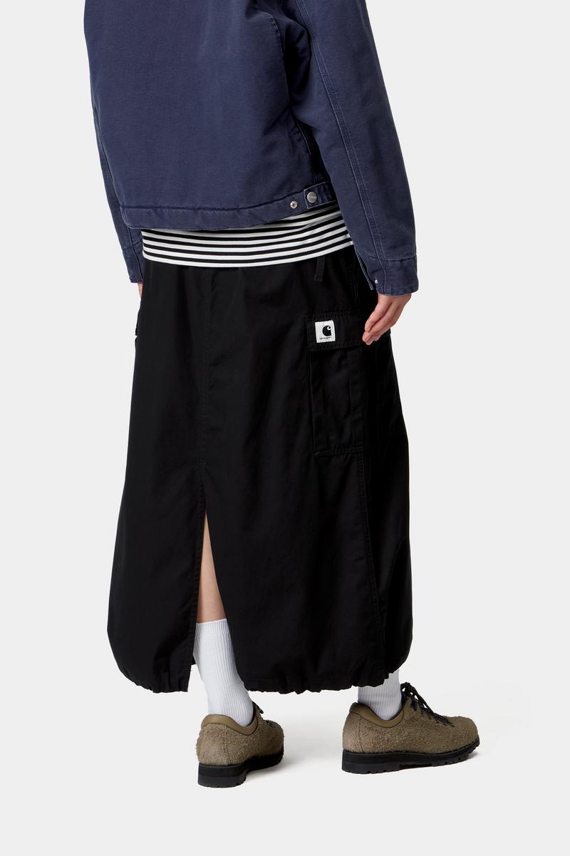 Carhartt Cargo Skirt Long - Schwarz, gespült