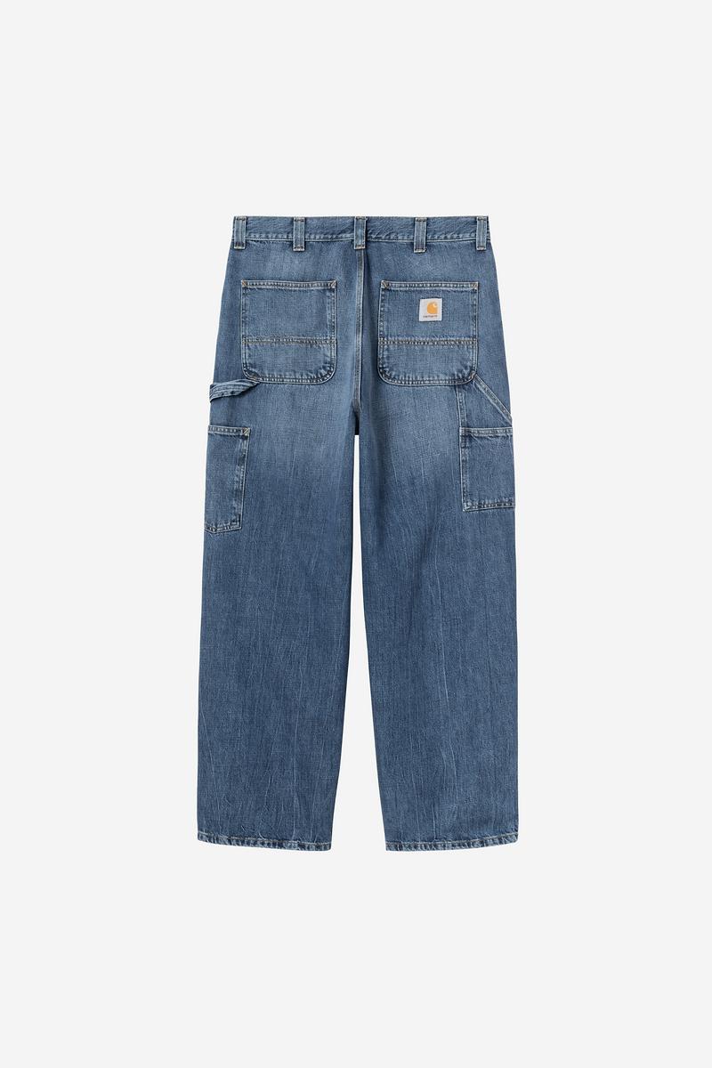 Carhartt OG Single Knee Pant - Blau, Marmor in Used-Waschung