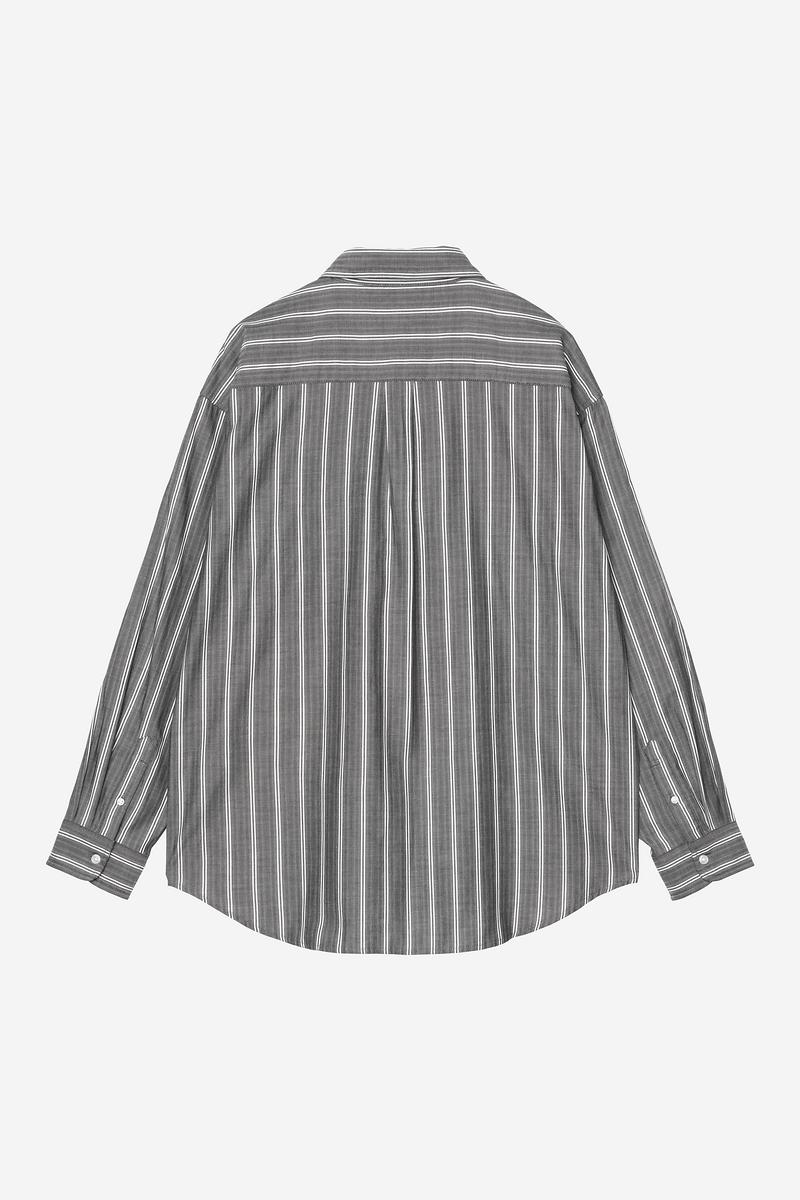 Carhartt L/S Beale Shirt - Beale-Streifen, Schwarz / Weiß