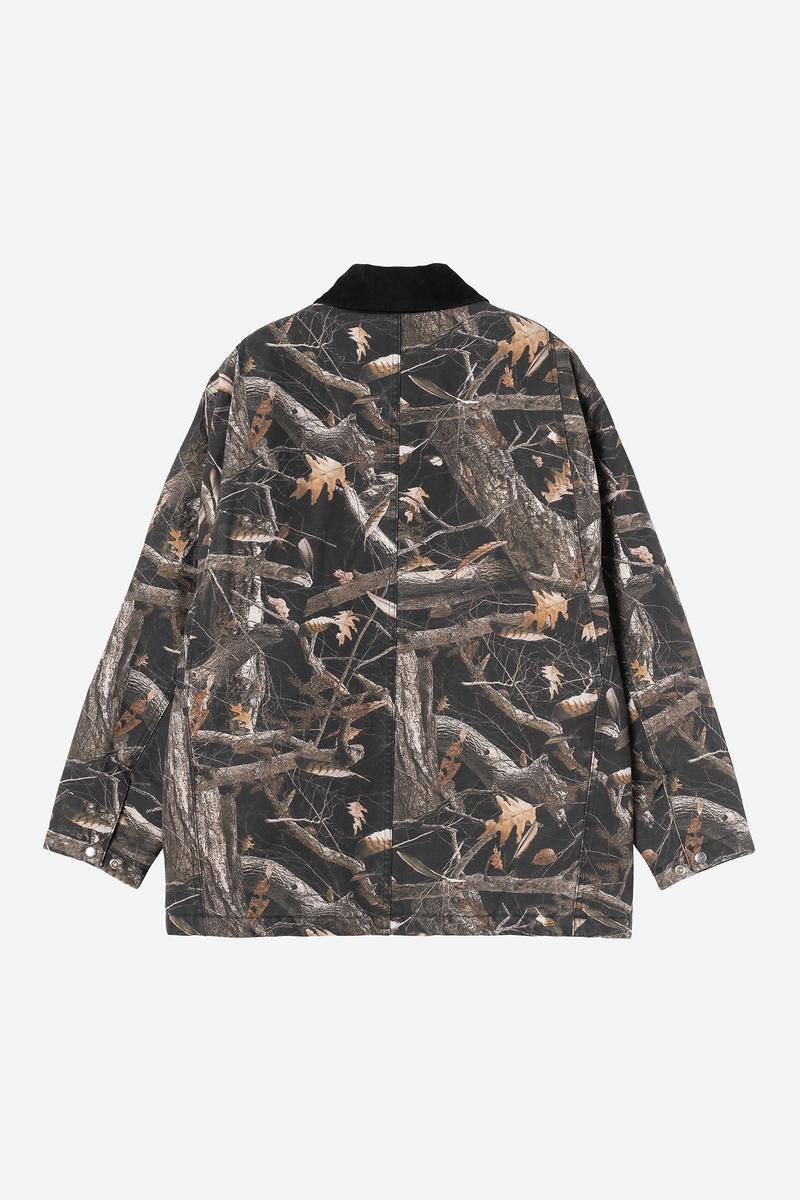Carhartt Lander Coat - Camo Feather Tree, Schwarz / Schwarz, Stonewashed