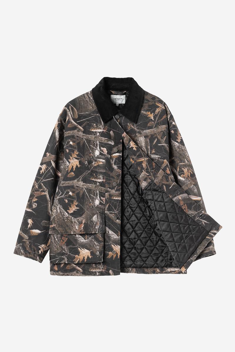 Carhartt Lander Coat - Camo Feather Tree, Schwarz / Schwarz, Stonewashed