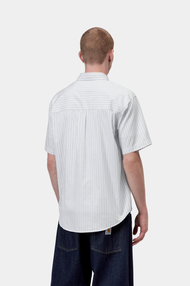 Carhartt S/S Keene Shirt - Keene Stripe, Weiß
