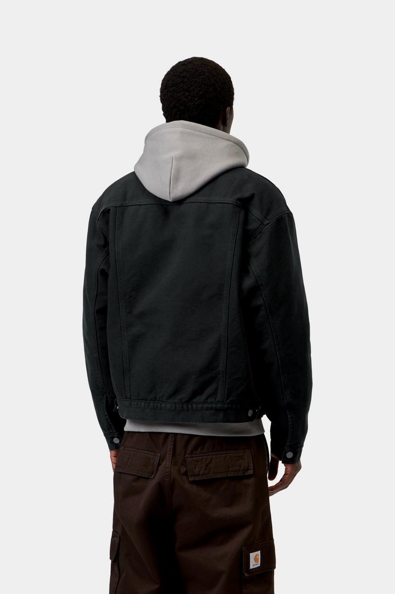 Carhartt OG Trucker Jacket - Schwarz / Schwarz, Steinleinwand