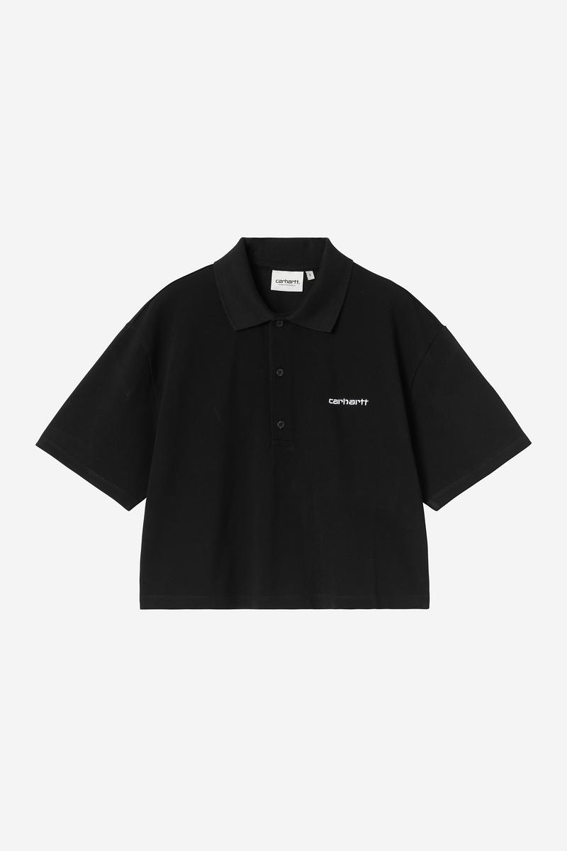 Carhartt S/S Script Polo T-Shirt - Schwarz / Weiß