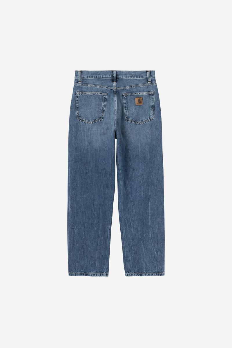 Carhartt Aaron Pant - Blau, Marmor in Used-Waschung