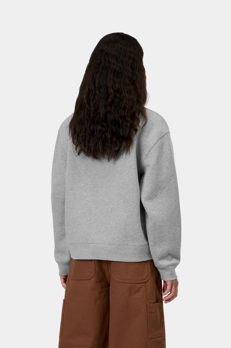 Carhartt Small Heart Patch Sweatshirt - Grau meliert / Schwarz