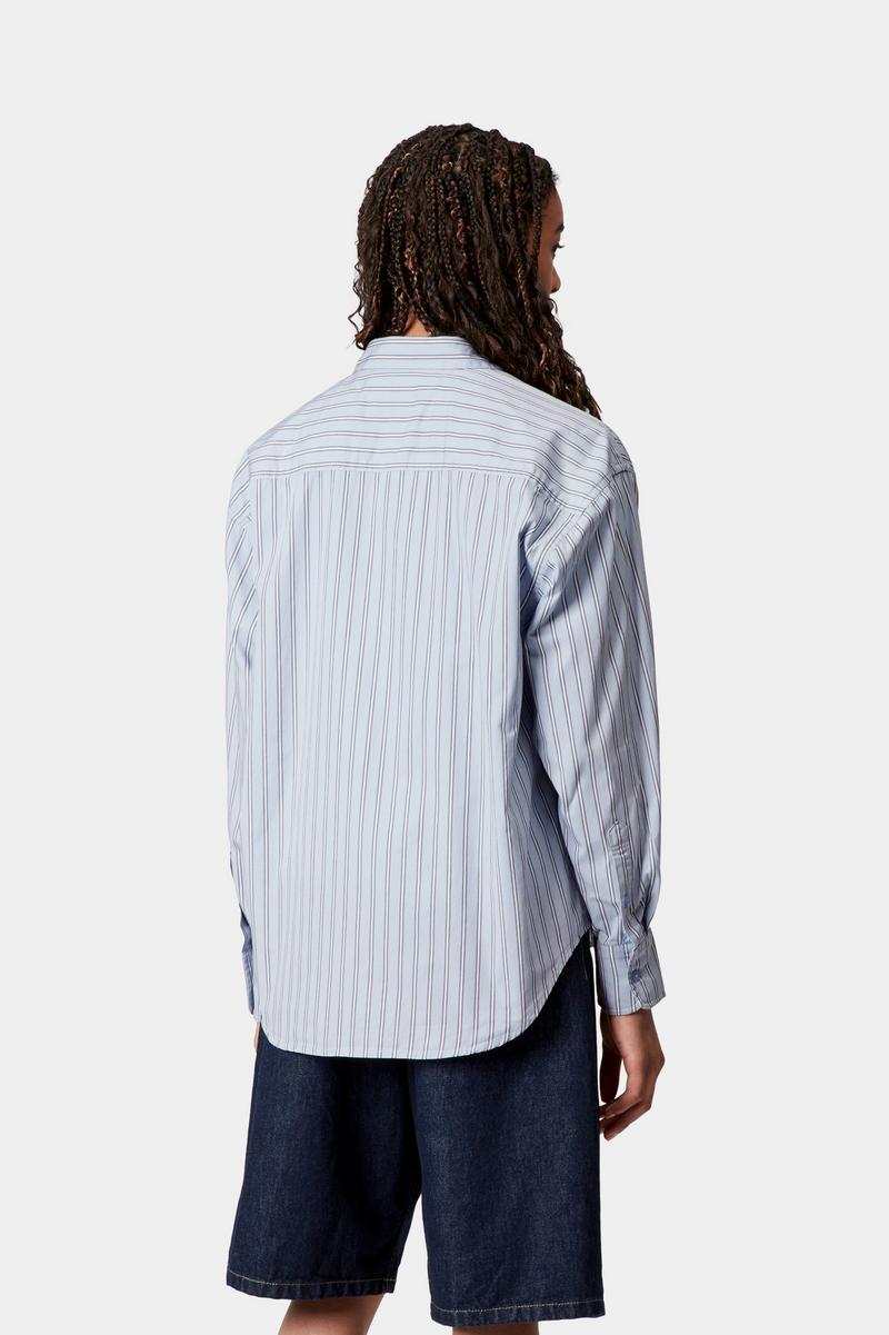Carhartt L/S Grimsby Shirt - Grimsby-Streifen, blauer Nebel