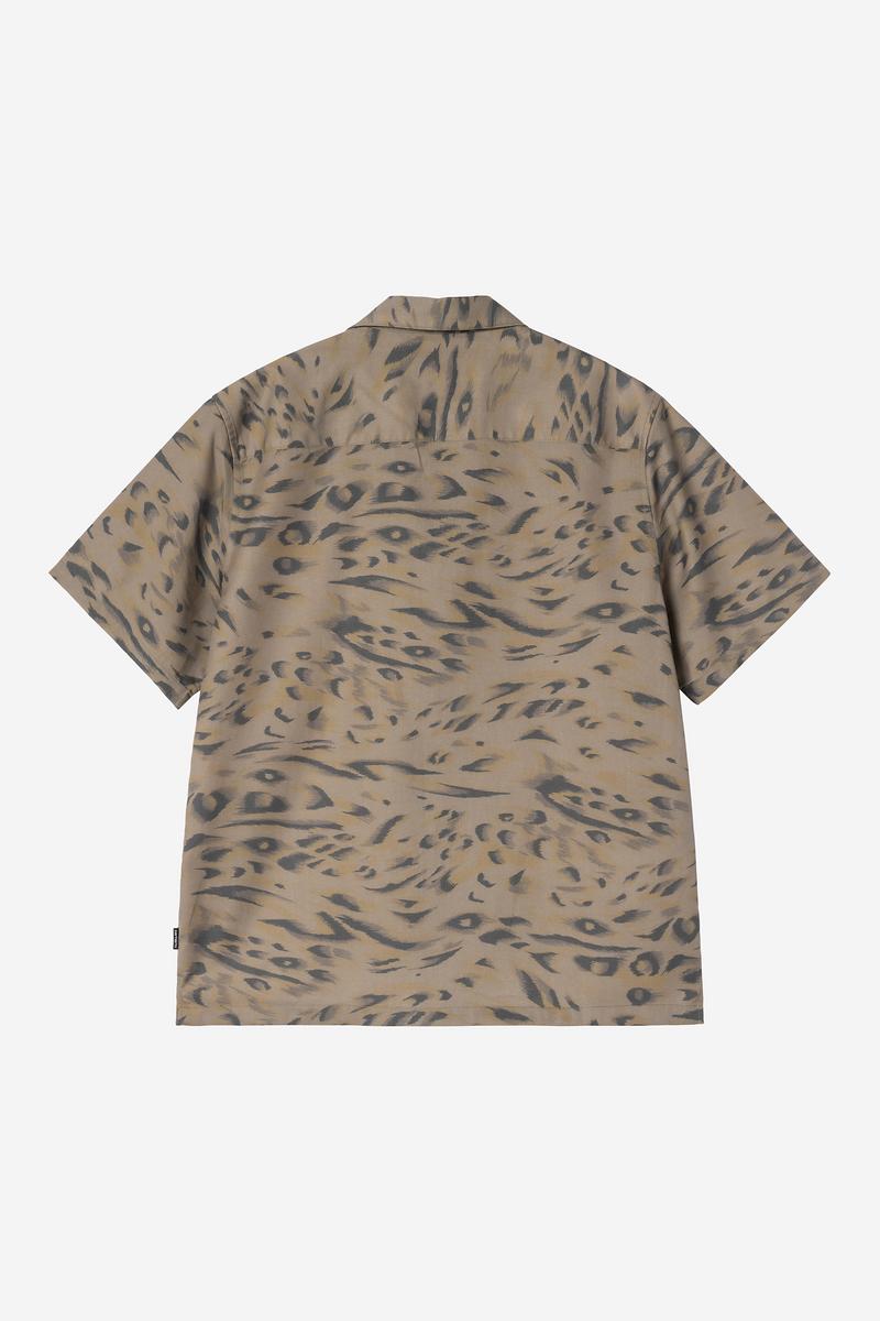 Carhartt S/S Travon Shirt - Entenfederdruck, Zypresse / Schwarz