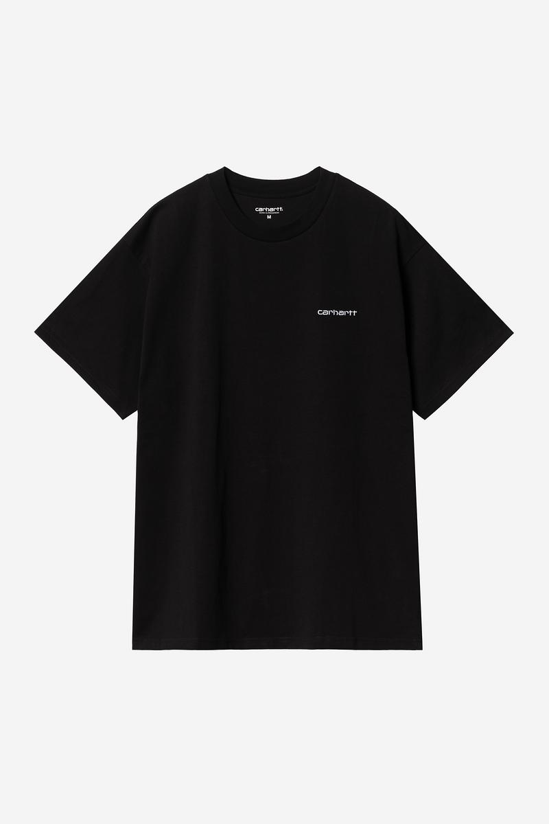 Carhartt S/S Script Embroidery T-Shirt - Schwarz / Weiß