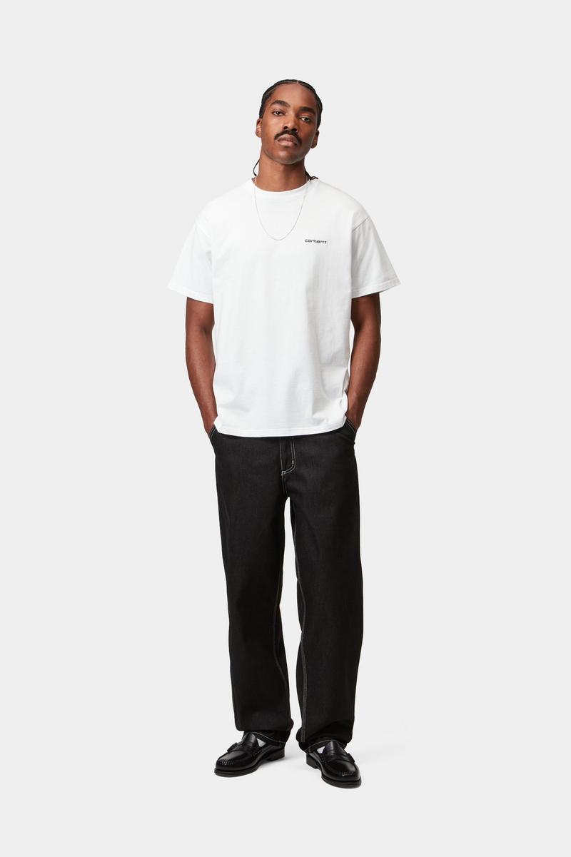 Carhartt S/S Script Embroidery T-Shirt - Weiß / Schwarz