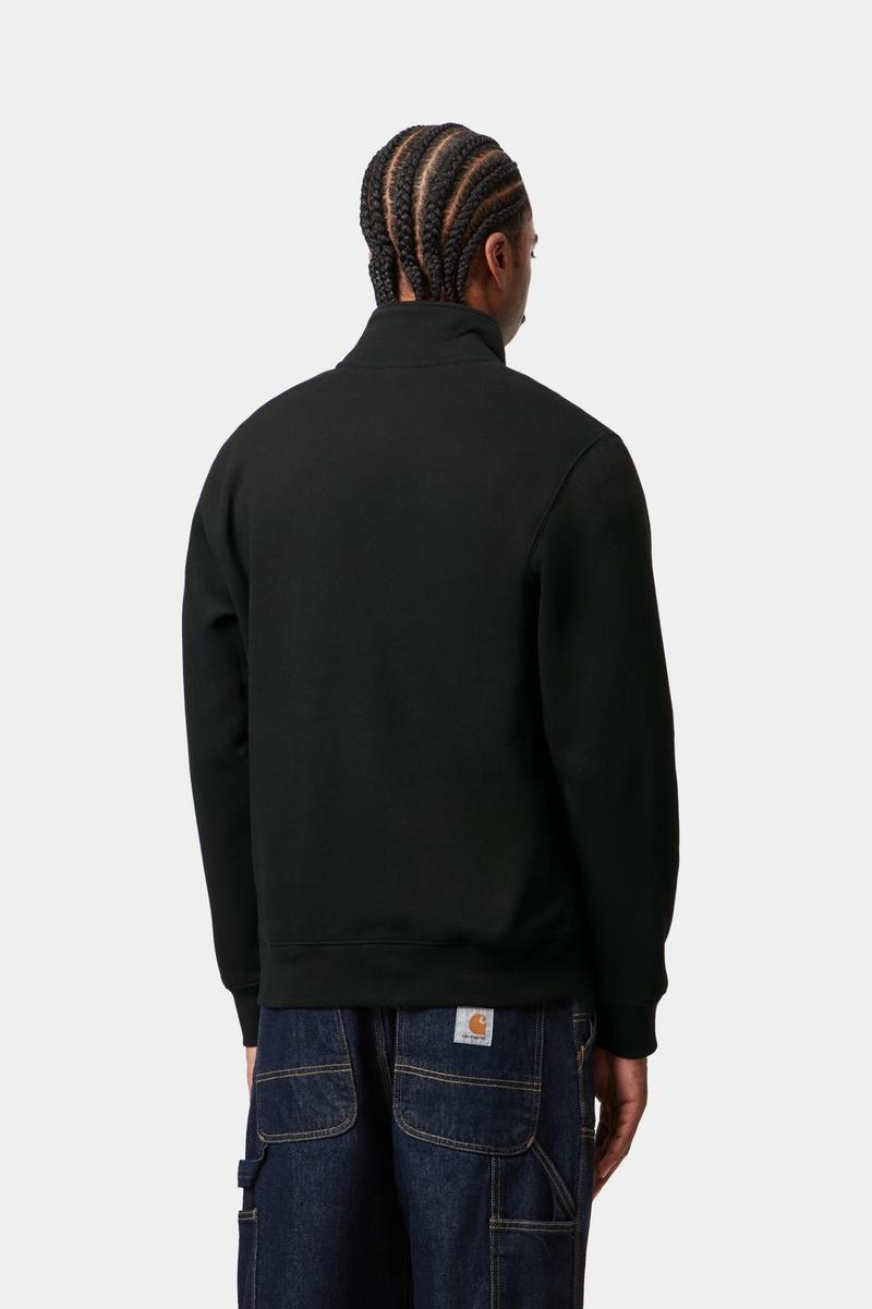 Carhartt Chase Neck Zip Sweatshirt - Schwarz / Gold