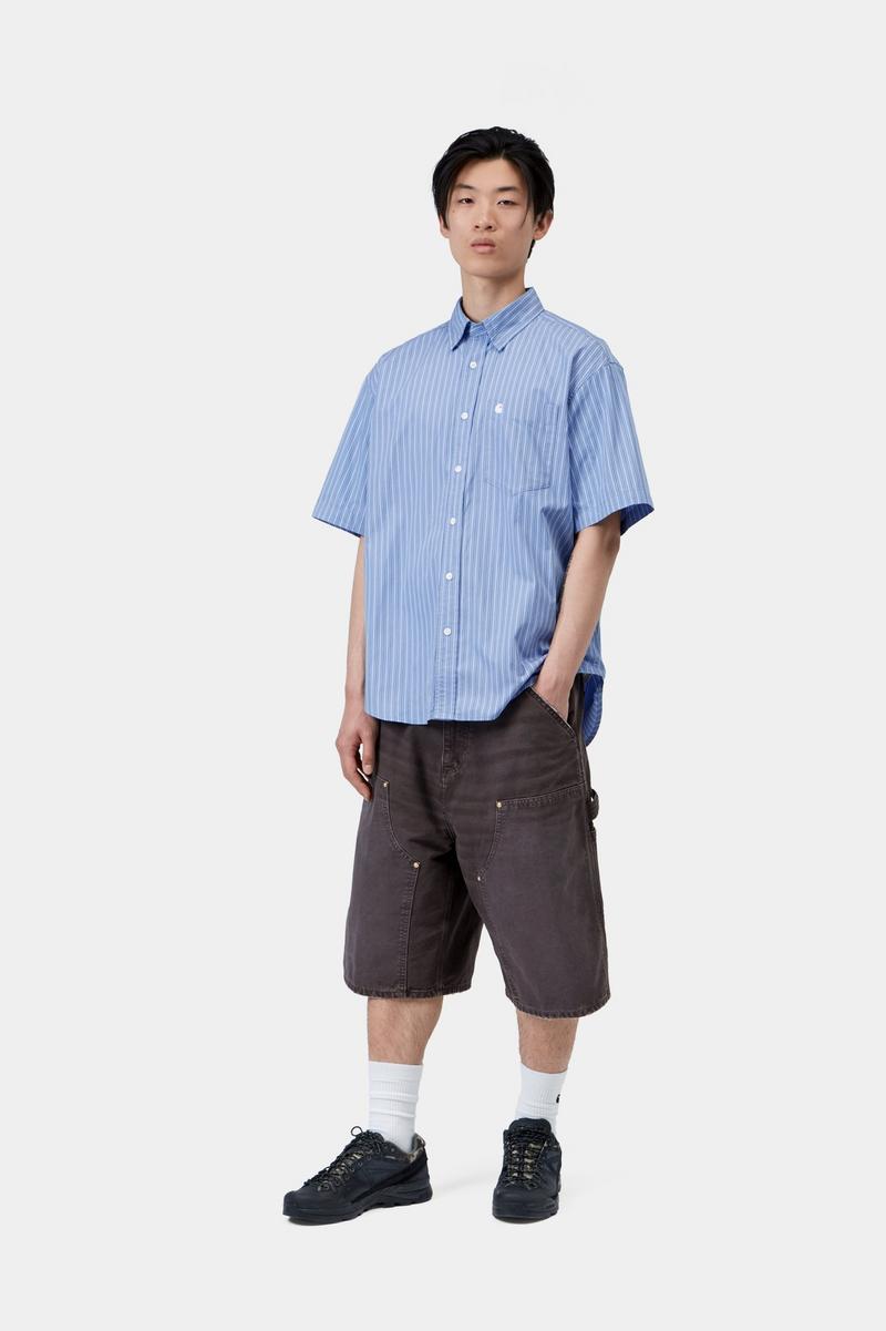 Carhartt S/S Keene Shirt - Keene Stripe, Curacao
