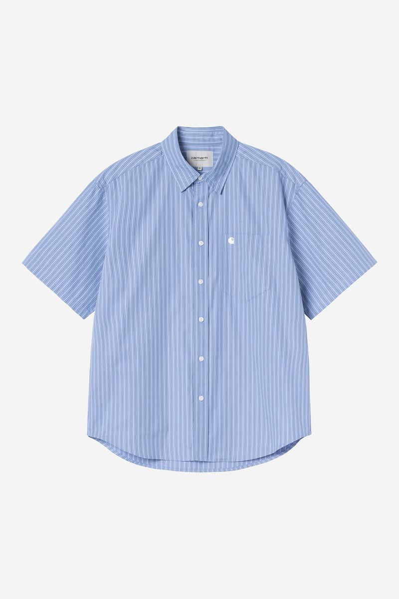 Carhartt S/S Keene Shirt - Keene Stripe, Curacao