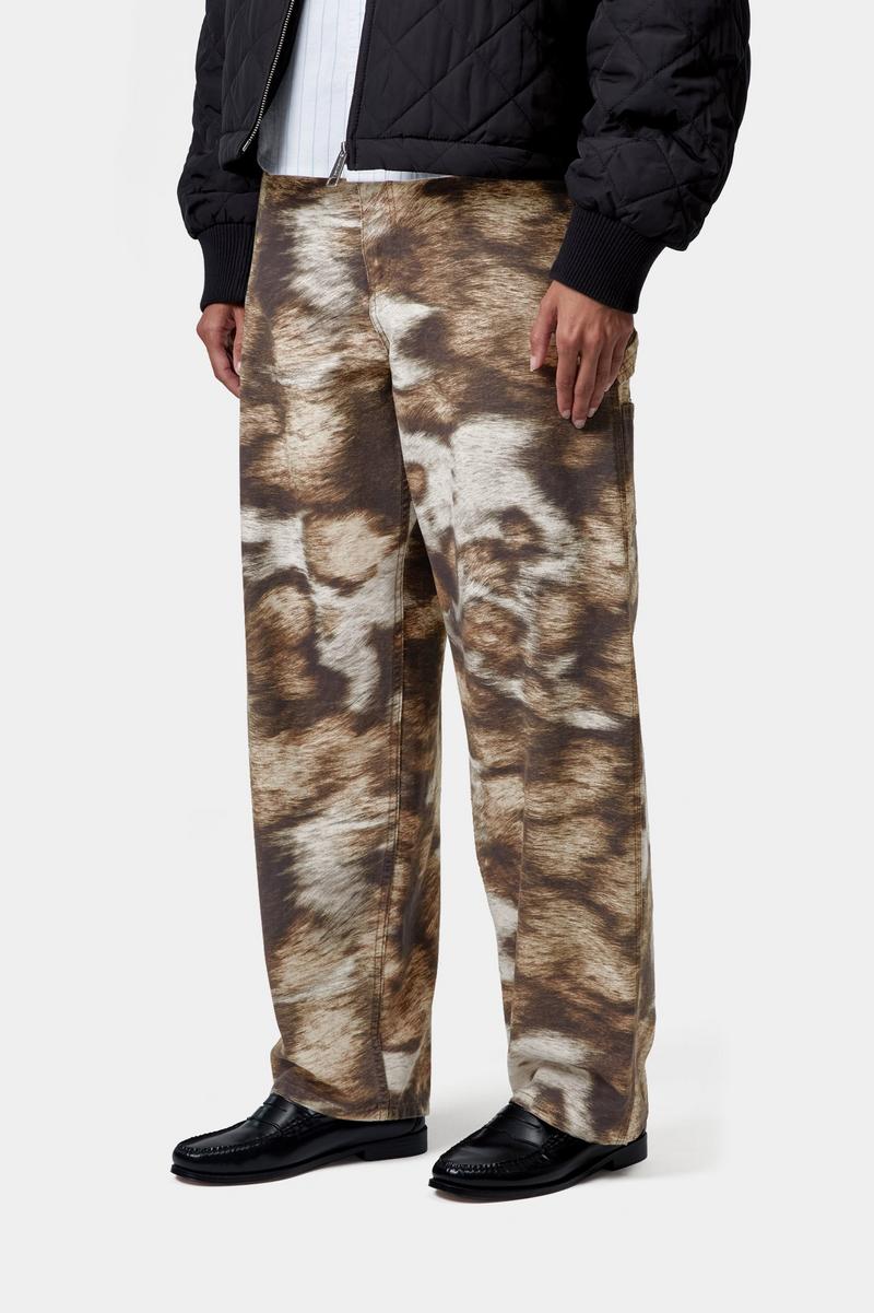 Carhartt Brandon Single Knee Pant - Wildhund-Druck, Stonewashed