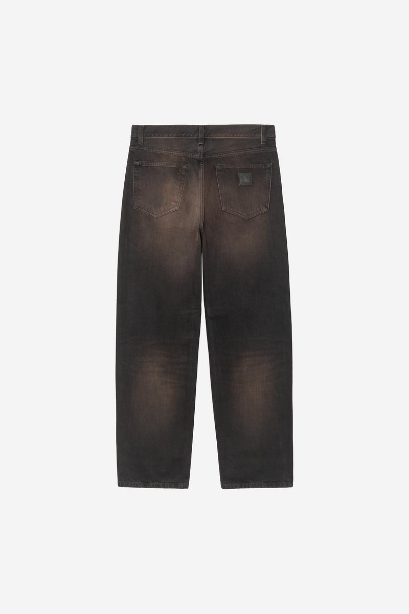 Carhartt Aaron Pant - Schwarz, tabakfarbene Used-Waschung