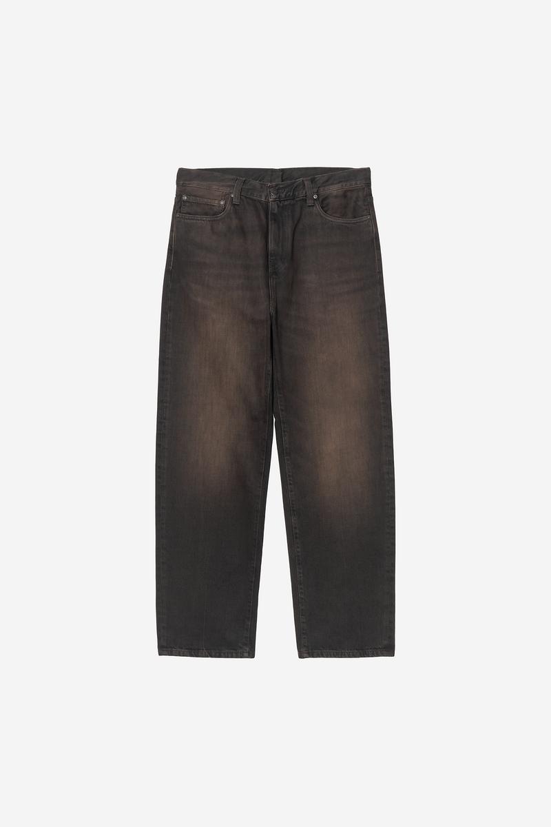 Carhartt Aaron Pant - Schwarz, tabakfarbene Used-Waschung