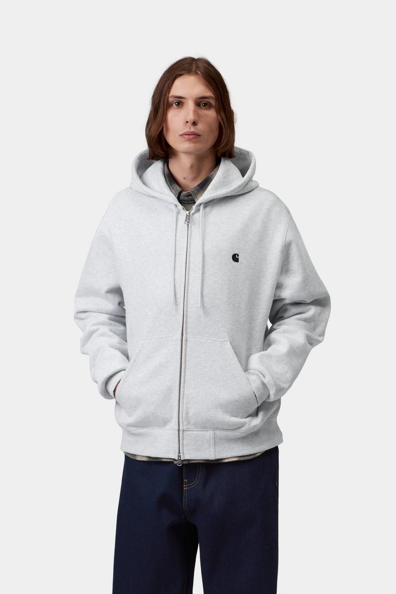 Carhartt Hooded Mack Sweat Jacket - Ash Heather / Schwarz