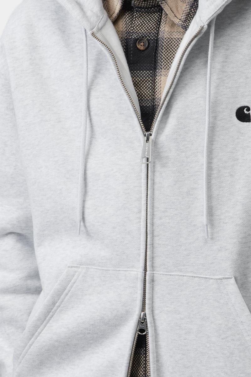Carhartt Hooded Mack Sweat Jacket - Ash Heather / Schwarz