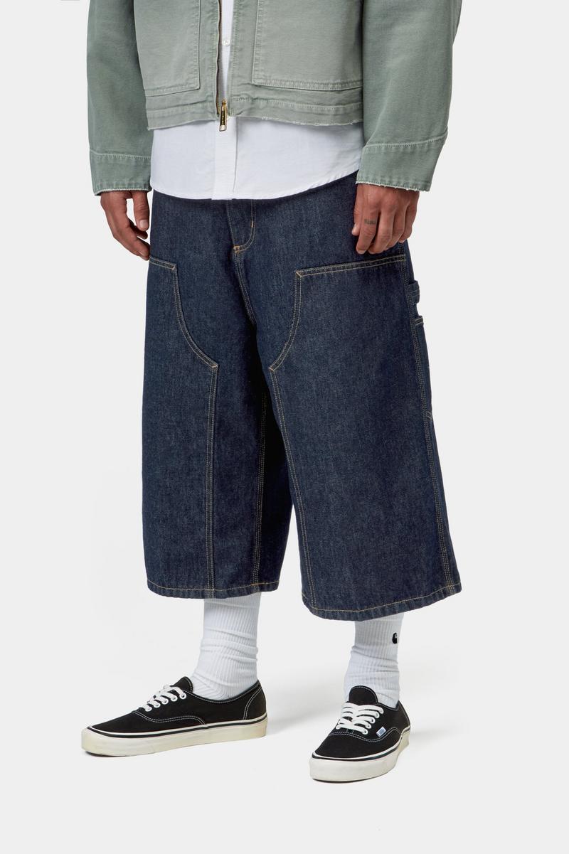 Carhartt OG Double Knee Short (Long) - Blau, gespült