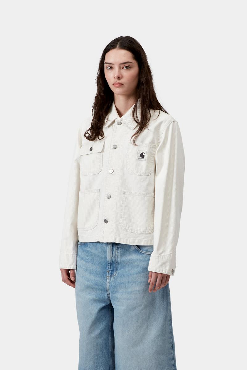Carhartt Mercer Chore Coat - Mercer Stripe, Graphit/Wachs, gebleicht