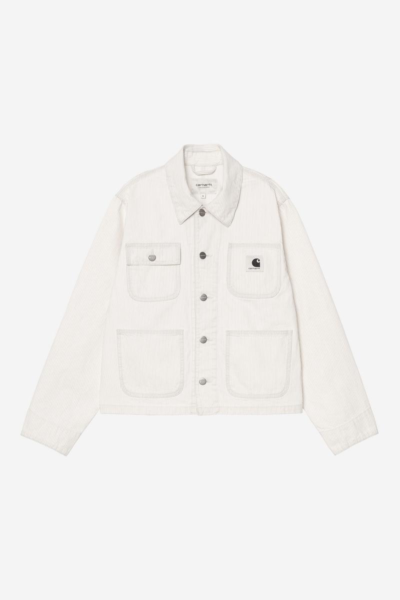 Carhartt Mercer Chore Coat - Mercer Stripe, Graphit/Wachs, gebleicht
