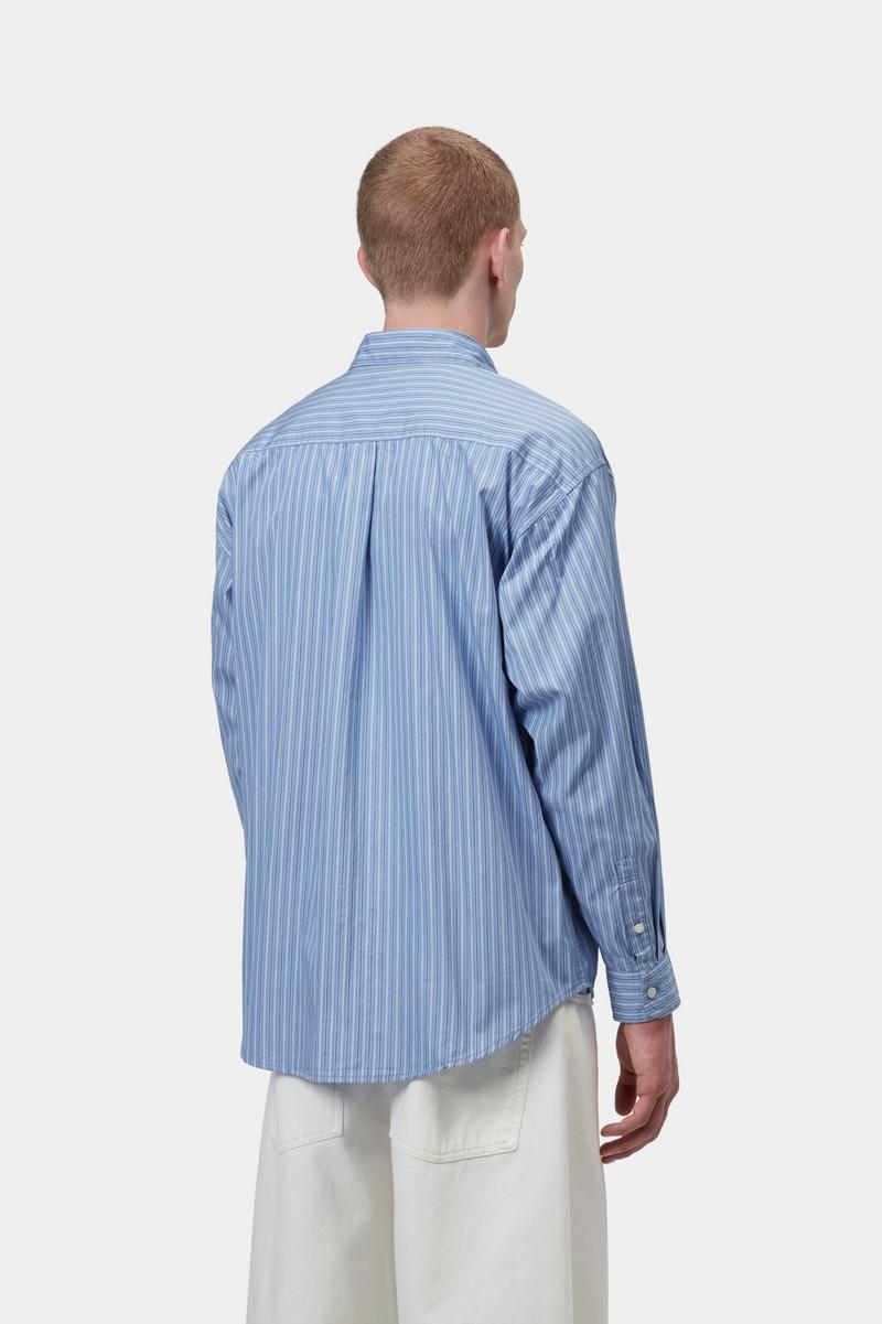 Carhartt L/S Keene Shirt - Keene Stripe, Curacao